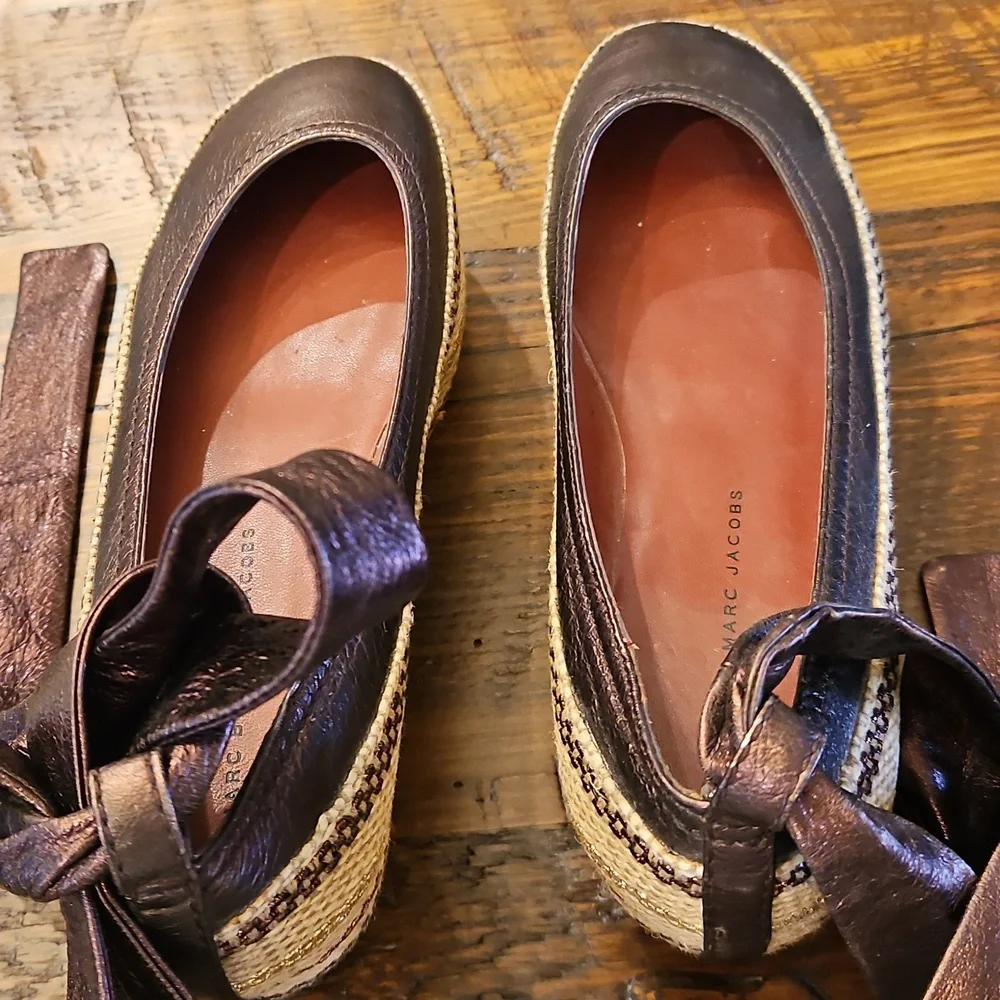 Marc By Marc Jacobs Metallic Brown Espadrilles